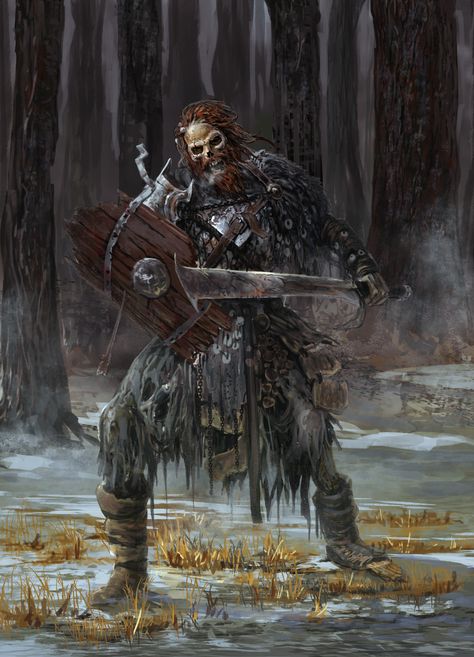 ArtStation - Draugr, Saad Irfan Draugr Art, Draugr Concept Art, Draugr Norse Mythology, Norse Mythology Concept Art, Surtur Norse Mythology, Undead Viking, Fantasy Undead, Fantasy Undead Monster, Seidr Magic Norse Mythology