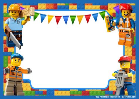 (FREE Printable) – Cute Building Blocks Baby Shower Invitation Templates | FREE Printable Birthday Invitation Templates - Bagvania Lego Birthday Party Invitations, Lego Party Printables, Lego Party Invitations, Lego Card, Lego Birthday Invitations, 1st Birthday Party Ideas, Lego Ninjago Birthday, Baby Blocks Baby Shower, Lego Invitations