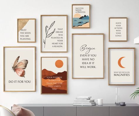 Office Decor Work, Wall Decor Home Office, Affirmation Wall Art, Office Decor Professional, Affirmation Wall, Therapy Office Decor, Office Room Decor, Office Set, Motivational Wall Art