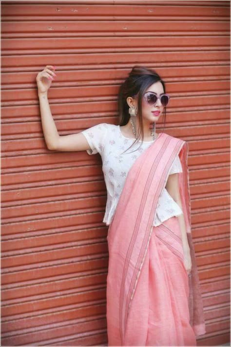 Create A Fusion Look With Peplum Saree Blouse. #Threads #WeRIndia Long Blouse Designs, Saree Wearing Styles, Saree Wearing, Saree Blouse Neck Designs, Sari Blouse Designs, Indian Saree Blouses Designs, Blouse Designs Silk, Unique Blouse Designs, Saree Blouse Designs Latest