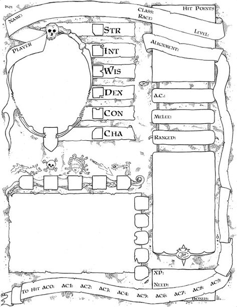 2014 Labyrinth Lord AEC Sheet (Front) Making A Character, Rpg Character Sheet, Dnd Character Sheet, Character Sheet Template, Make A Character, Character Sheets, Dragon Rpg, Rpg Map, Dungeons And Dragons Characters