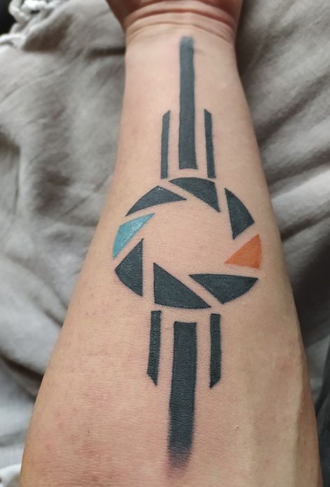 7 Tattoo Ideas, Portal Tattoo, Logan Tattoo, Mac Miller Tattoos, Pop Culture Tattoos, Sick Tattoos, Culture Tattoos, Patchwork Tattoo Ideas, 7 Tattoo