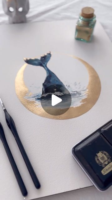 WATERCOLOR DAILY ⭐ online art gallery on Instagram: "Artist @muriel_a.r.t ✨ Find your daily art inspiration in @watercolor_daily ✔️" Watercolor Whale Tutorial, Watercolor Animals Tutorial, Watercolor Whales, Watercolor Whale, Animal Painting, Watercolor Animals, Pictures To Paint, Daily Art, Whales