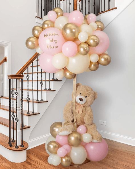 Baby Shower Decorations Balloons, Baby Girl Balloons Decoration, Baby Girl Shower Decorations Ideas, Baby Welcoming Decoration, Welcome Home Baby Decor, Welcome Home Baby Girl Decorations Decor, Welcome Baby Girl Decoration Ideas, Baby Shower Ideas Girl Decorations, Baby Welcome Ideas