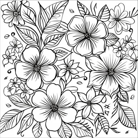 Flower coloring sheets