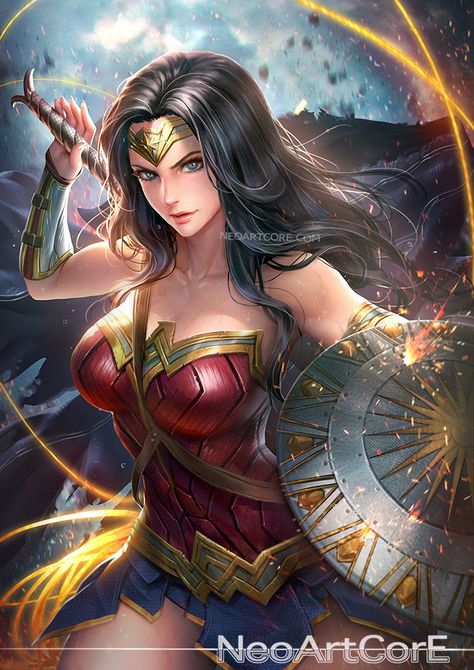 ArtStation - Wonder Woman (2017) Fanart, NeoArtCorE Thongmai Wonder Woman Fan Art, Wonder Woman Art, Arte Dc Comics, Poses References, Dc Comic, Comics Girl, Dc Comics Art, Dc Superheroes, Comic Book Characters