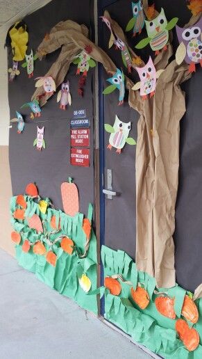 Owl Classroom Door, Fall Classroom Door, Classroom Door Decorating, Owl Door, Owl Classroom, Fall Classroom, Fall Owl, Door Decorating, Classroom Door