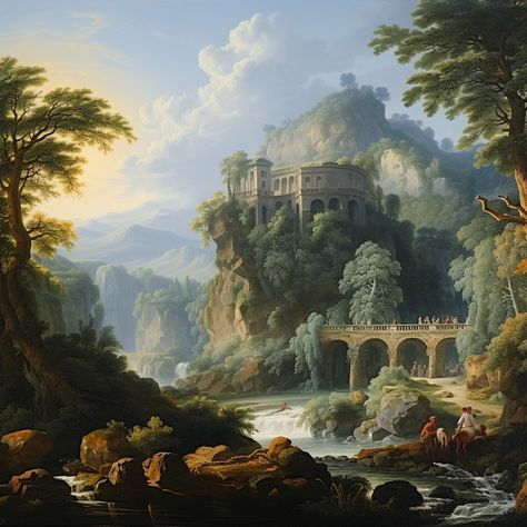 Romanticism landscape in Austria. #romanticism #romantic #landscape #nature #art #austria Romantic Era Paintings Romanticism, Romantism Art Romanticism, Romantic Period Art, Romanticism Landscape, Neo Romanticism, Romanticism Paintings, Welsh Art, Romanticism Art, Lady Knight