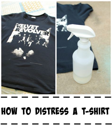 Distressed Tshirt Diy, Nicole Guerriero, Punk Fashion Diy, How To Fade, Kids Falling, Black Spruce, Distressed Tshirt, Washing Soda, Distressed Shirt