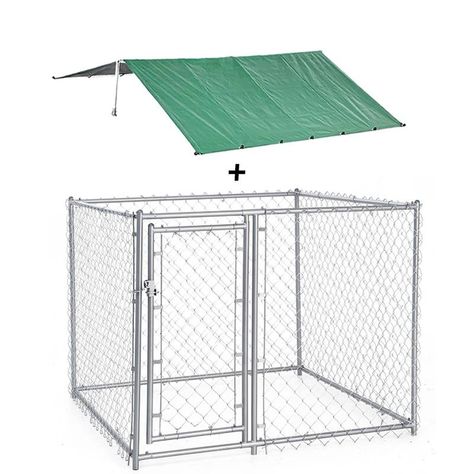 Insulated Dog Kennel Diy, Diy Dog Kennel Roof Pvc, Insulated Dog Kennel, Chain Link Dog Kennel, Dog Enclosures, Portable Dog Kennels, Dog Playpen, Pet Crate, Happy Puppy