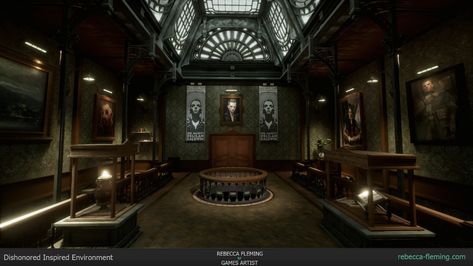 ArtStation - Dishonored 2 Inspired Environment, Rebecca Fleming Dishonored 2 Concept Art, Dishonored Art, Final Year Project, Dishonored 2, Dnd Stories, Level Design, Dishonored, Night Shift, Unreal Engine