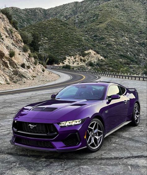 Dark Purple Car Wrap, Purple Sports Cars, Mustang 2024, Purple Mustang, Saleen Mustang, Black Mustang, Mustang Girl, Fox Body Mustang, Purple Car