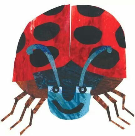 Eric Carle AND Ladybugs Eric Carle Art, Grouchy Ladybug, Ladybug Coloring Page, Reading Library, A Ladybug, The Very Hungry Caterpillar, Eric Carle, Collage Making, Collage Illustration