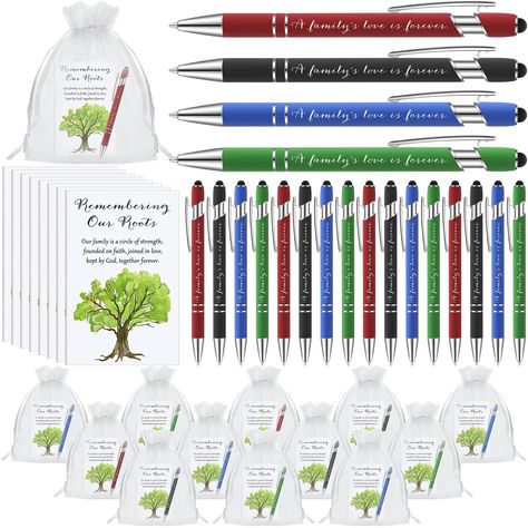 PRICES MAY VARY. Comprehensive Package: each package includes 16 family notebooks, 16 organza bags and 16 ballpoint pens, including 4 each of red, black, blue and green; This abundant kit caters to your writing, organizing, and gifting needs without compromising on quality and sentiment Quality Material: family reunion supplies consist of quality items; The ballpoint pens come with a metal tip; The family notebooks enveloped by a white cardstock cover with film, promising durability and longevit Family Notebook, Family Reunion Themes, Reunion Favors, Gifts For Thanksgiving, Family Reunion Favors, Family Reunion Gifts, Love Is Forever, Reunion Ideas, Family Birthdays