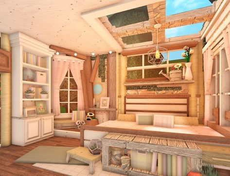 ⤹⋆｡ mia on Instagram: “Colorful cottage bedroom 🍄🪵🌷 a theme to go with the previous cottage so yay! #bloxburg #bloxburgbedroom #bloxburgideas #bloxburgbuilds…” Colorful Cottage Bedroom, Cottagecore Bloxburg House, Bedroom Ideas Cottagecore, Bloxburg Halloween, Bloxburg Decor, Bloxburg Cottage, Bloxburg Rooms, Bloxburg Interior, Bloxburg Bedroom