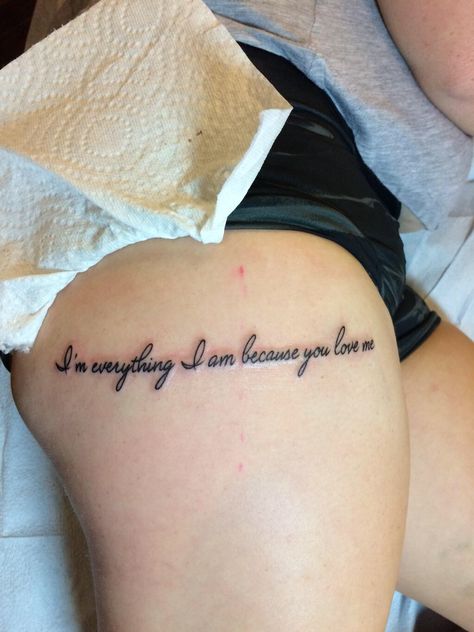 Tattoo for mom I Am Because She Was Tattoo, Dead Mom Tattoos For Daughter, I Am Because You Are Tattoo, Tattoo Quotes For Mom, Dead Mom Tattoo, I Am Because You Were Tattoo, Mom Tattoo Quotes, Tattoo For Mom, Positivity Tattoo