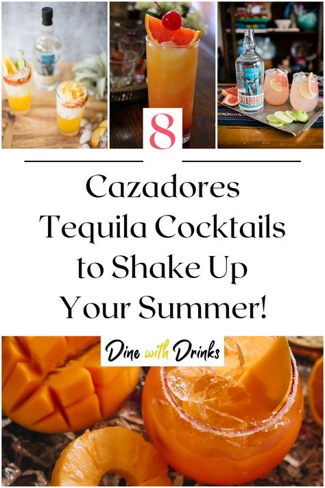 Collage of 4 cazadores tequila cocktails. Tequila Cocktail Recipes, Tequila Cocktail, Tequila Cocktails, Get The Party Started, Drink Recipes, No Time, Happy Hour, Cocktail Recipes, Tequila