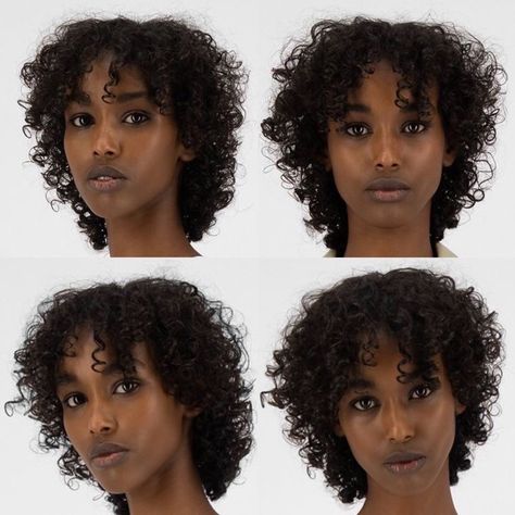 Black Short Hairstyles Curly, Short Curly Wolfcut With Bangs, Curly Hair Mullet Black Women, Short Curly Hair Fringe, Somali Hairstyles, Curly Short Hairstyles With Bangs, Black Short Curly Hairstyles, Curly Wolf Cut Black Women, Curly Mullet Black Women