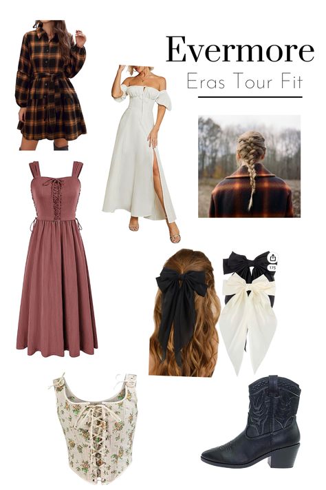 Taylor Swift Evermore Eras Tour Outfits, Taylor Swift Outfits Evermore Era, Evermore Dress Ideas, Taylor Swift Eras Tour Evermore Outfits, Evermore Halloween Costume, Ever More Taylor Swift Outfits, Taylor Swift Coded Outfits, Evermore Themed Outfits, Taylor Swift Evermore Costume