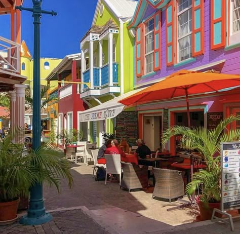 Saint Maarten, Saint Martin Caribbean, St Marteen Island, St Maarten Restaurants, Maho Beach St Maarten, Indian Houses, St Martin, Saint Martin, House Colors