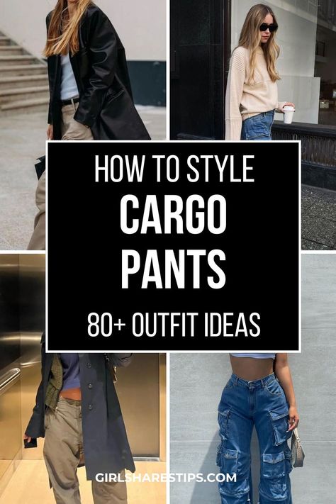 80+ Best Women Cargo Pants Outfit Ideas 2024: How To Wear This Pant Fashion Trend Womens Cargo Pants Outfit Fall, Shoes To Wear With Cargo Pants Women, Utility Pants Women Outfit, What To Wear With Baggy Pants, How To Wear Cargo Pants Women, Styling Cargo Pants Women, Khaki Cargo Pants Women, How To Wear Camo Pants, Black Cargo Pants Outfit Women