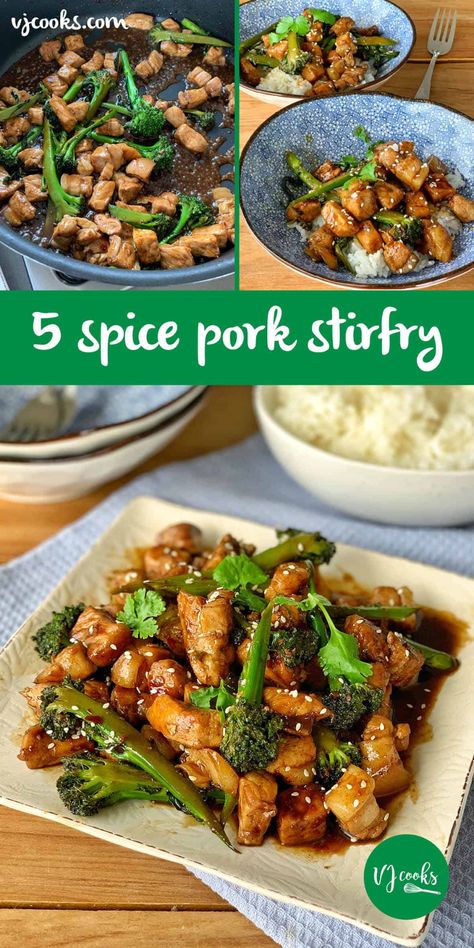 Five Spice Pork Stir Fry - VJ Cooks Sticky Pork Stir Fry, Pork Steak Stir Fry Recipes, Chinese 5 Spice Recipe Dinners, Vj Cooks - Recipes, Pork Loin Stir Fry Recipes, Pork Stir Fry Recipes Easy, Chinese 5 Spice Pork, Teriyaki Pork Stir Fry, 5 Spice Pork