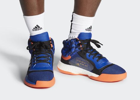 adidas Marquee Boost “Kristaps Porzingis” Release Date https://www.sneakerscartel.com/adidas-marquee-boost-kristaps-porzingis-release-date/ Kristaps Porzingis, Royal Core, New York Knicks, Blue Adidas, Go On, Basketball Shoes, Puma Sneaker, Adidas Men, Herringbone