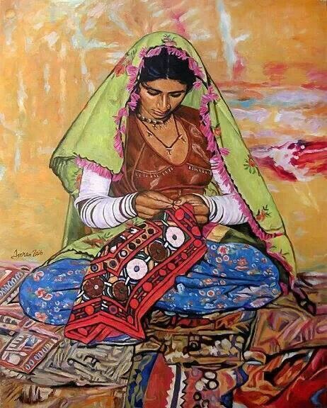 Banjara painting Pakistan Art, Pakistani Art, Pakistani Culture, Rajasthani Art, Portraiture Painting, It's Never Too Late, Indian Folk Art, Indian Paintings, Authentic Indian