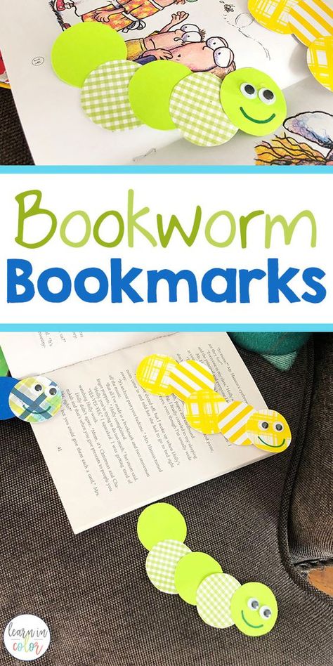 Bookmarks Diy Kids, Worm Crafts, Bookmarks For Kids, Homemade Bookmarks, Bookmark Crochet, Bookmark Craft, Bookmarks Kids, Cute Bookmarks, Diy Bookmarks