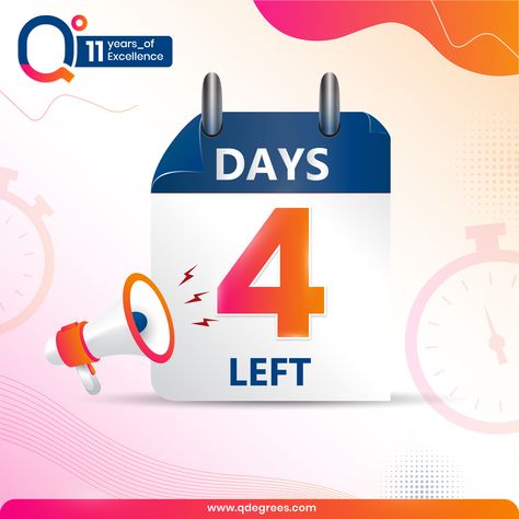 The countdown is on! Just 4 days until we celebrate an amazing 11 years!

#QDegrees #11_years_of_excellence #CX #CountdownToCelebration #QDegreesMilestone #InnovativeJourney 4 Days Left, Day Left, Days Left, Celebrities