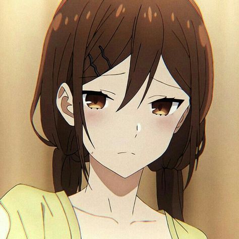 Aesthetic Anime Brown Hair, Aesthetic Anime Brown, Horimiya Pfp, Brown Hair Anime, Pfp Icon Aesthetic, Hori San, Kyouko Hori, Anime Brown Hair, Hair Anime