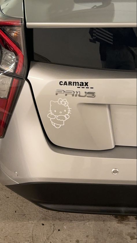 Hello Kitty Car Decals, Hello Kitty Car Sticker, Car Makeover, Hello Kitty Car, Decal Ideas, Car Vinyl, Learning To Drive, Car Ideas, Car Stuff