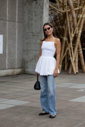 The 236 Best Street Style Looks from Spring 2024 Fashion Month - Fashionista Dress Over Pants, London Fashion Week Street Style, 2024 Outfits, London Street Style, Paris Street Style, Best Street Style, Spring Street Style, Summer 24, 2024 Fashion