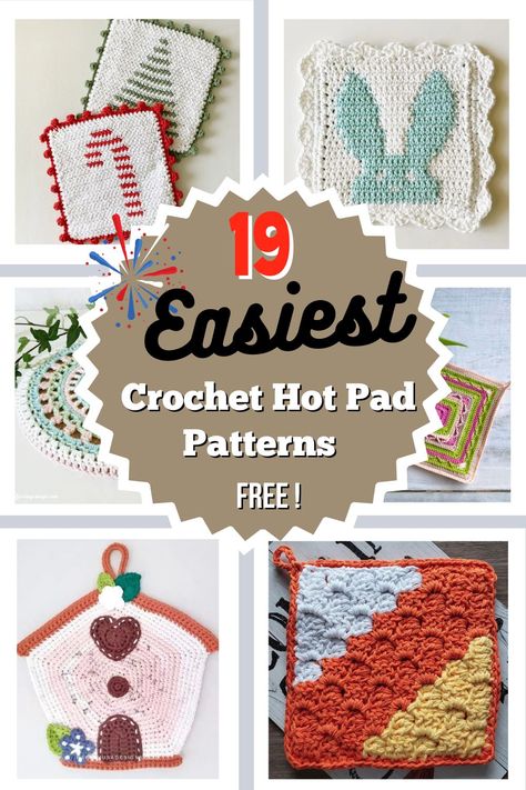 Crocheted hot pads are not only practical and functional, but they also add a touch of homeliness and charm to your kitchen! They are also fairly quick and straightforward to crochet, taking only a few hours at most and a few basic stitches to complete. Hot Pad Patterns Free, Crochet Potholders Free Patterns, Hot Pads Crochet, Crochet Hot Pad, Hot Pads Tutorial, Easiest Crochet, Faith Crafts, Crochet Potholder Patterns, Make And Do Crew