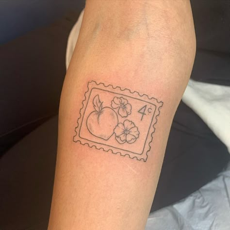 lee :~} (they/them) on Instagram: “georgia stamp for taylor!” Poppy Stamp Tattoo, Post Stamp Tattoo, Stamp Tattoo, Tattoo Filler, Poppies Tattoo, Tattoos For Lovers, Cute Tiny Tattoos, Bad Tattoos, Tattoo Aftercare