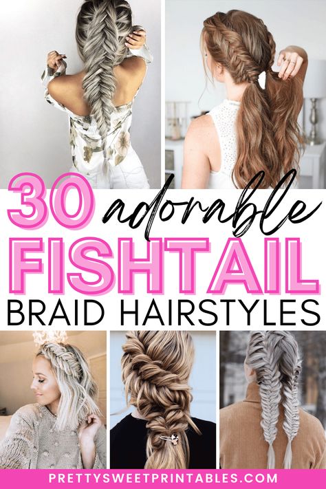 fishtail braid hairstyles Lose Fishtail Braid, Long Hair Fishtail Braid, Feather Braids Hairstyles, Unique Braid Tutorial, Bridesmaid Fishtail Hairstyles, Big Fishtail Braid, Easy Fishtail Braid Hairstyles, Diy Fishtail Braid, Cute Braid Hairstyles For Long Hair