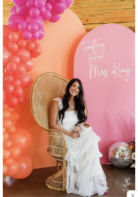 Retro Theme Bridal Shower Ideas, Neon Bridal Shower Ideas, Bright Flower Bridal Shower Theme, Dazed And Engaged Bridal Shower Ideas, Bright Bridal Shower Ideas, Bridal Shower Bright Colors, Hot Pink And Orange Bridal Shower Ideas, Pink Boho Bridal Shower Ideas, 70s Theme Bridal Shower Ideas