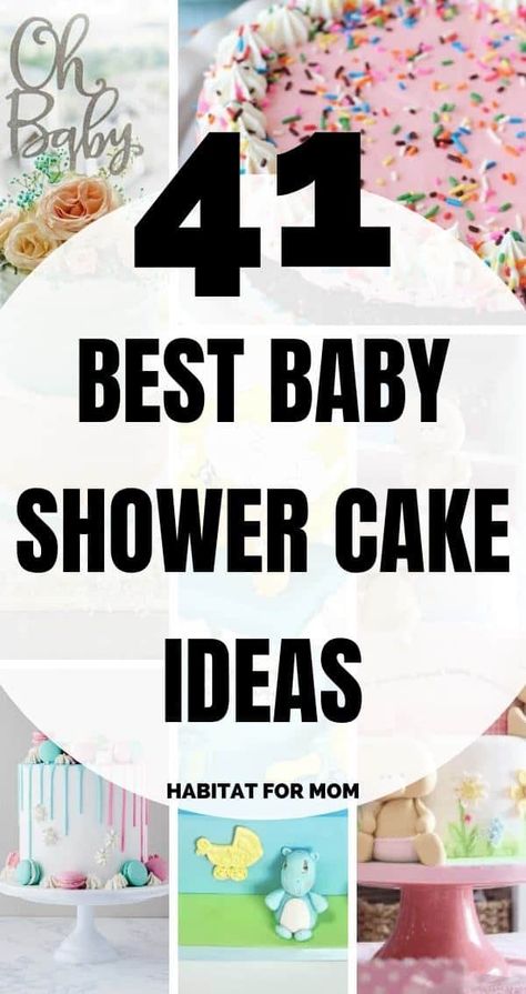 41 Best Baby Shower Cake Ideas to Inspire You – Habitat for Mom Babyshowercake Simple, Baby Shower Cakes Girl Simple, Babyshowercakes Cake Designs, Elegant Baby Shower Cakes, Unique Baby Shower Cakes, Simple Baby Shower Cake, Baby Shower Cake Ideas, Girl Shower Cake, Baby Shower Cakes Neutral