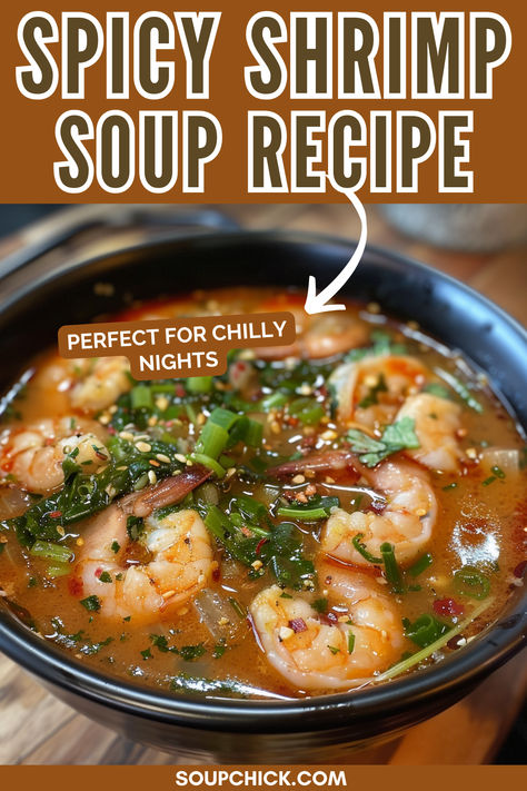 Spicy Shrimp Soup Soup With Shrimp Recipe, Shrimp Recipes Soup, Spicy Shrimp Soup, Shrimp Soup Recipes, Prawn Soup, Soup With Shrimp, Seafood Soups, Low Carb Soup Recipes, Rasam Recipe