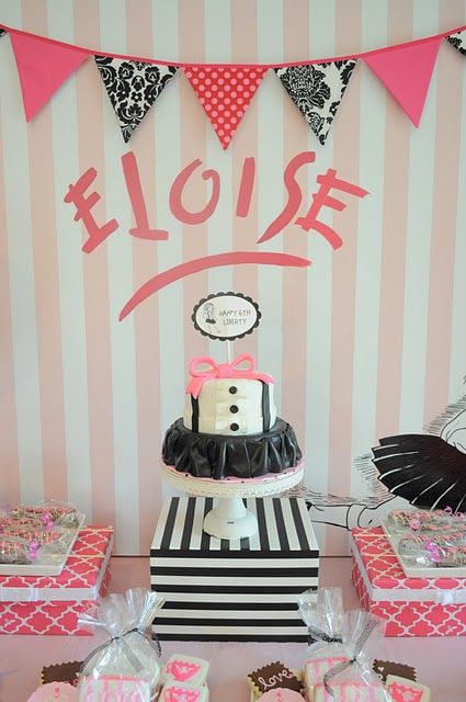 Eloise Themed Birthday Party - Kara's Party Ideas - The Place for All Things Party Eloise At The Plaza Bedroom, Eloise At The Plaza, Book Birthday Parties, Book Themed Party, Popular Childrens Books, Cakes And Cupcakes, 3 Boys, Book Party, Karas Party Ideas