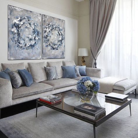 Blue Grey Living Room, Chinoiserie Panels, Silver Living Room, Navy Living Rooms, Blue Living Room Decor, Living Room Decor Gray, Gold Living Room, Beige Living Rooms, White Living