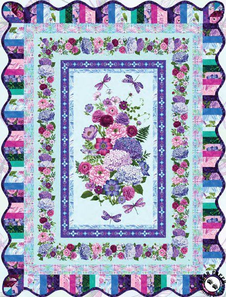 Summer Quilt Patterns, Quilts From Panels, Framed Quilt, Quilt Panel Ideas, Quilts With Panels, Quilting Panels, Window Quilts, Floral Quilts, Panel Quilt Patterns