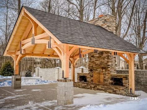 Dream Backyard Patio, Timber Frame Pergola, Outdoor Pavillion, Timber Frame Pavilion, Covered Backyard, Pavilion Plans, Shed Of The Year, Outdoor Covered Patio, Outdoor Kitchen Decor