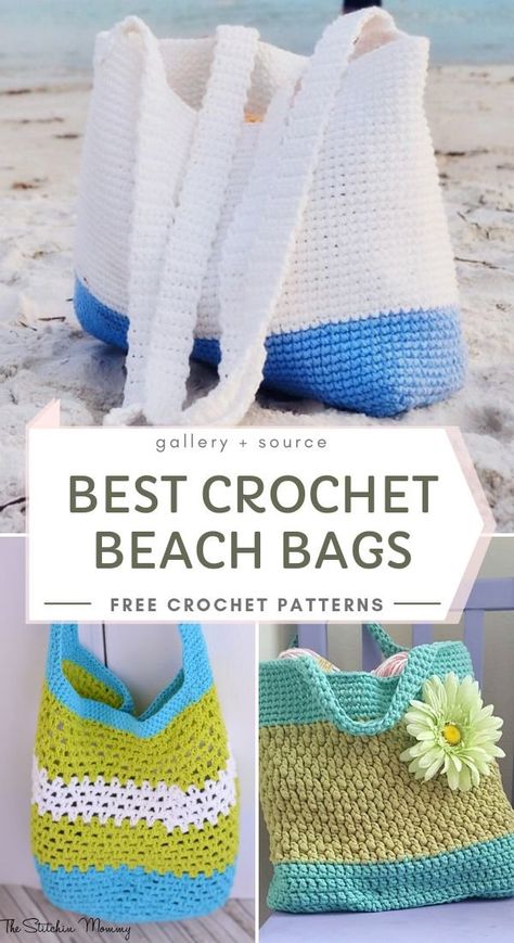 Best Crochet Beach Bags With Free Crochet Patterns In this collection you can find the best crochet beach bags. These bags are sturdy and big enough to keep all the things you need to take with you. Of course, if you don't plan on taking a vacation, this bag will be perfect as grocery bag or simply everyday carry bag. It's also a great alternative for plastic bags, which helps with keeping our planet healthy. Use bright colors if you need more fun in your life, and if you prefer calmer hues, try Single Crochet Bag Free Pattern, Easy Crochet Beach Bag Free Pattern, Crochet Beach Bag Free Pattern Summer, Beach Bag Crochet Pattern, Summer Crochet Patterns Free Easy, Crochet Summer Bag Free Pattern, Crochet Cotton Beach Bag, Easy Crochet Bags For Beginners, Crochet Beach Bag Free Pattern