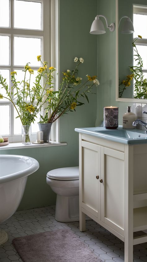 Elevate your bathroom decor with a refreshing touch of nature! This serene space features wildflowers in a charming vase on the windowsill, complemented by the sleek white GODMORGON vanity and a cozy VIKFJÄRD bath mat. The decorative BERÄKNA candle adds a personal flair, while the gentle glow from the LINDSHULT wall lamp creates a tranquil atmosphere. Discover how to style your bathroom for a calming retreat that inspires relaxation. Click for more inspiration and tips! #BathroomDecor #IKEAStyle #Wildflowers #HomeStyling #TranquilSpaces #InteriorDesign #CozyVibes Godmorgon Vanity, Tranquil Bathroom, Ikea Style, Bathroom Oasis, My Space, Breath Of Fresh Air, Small Vase, Window Sill, Wall Lamp