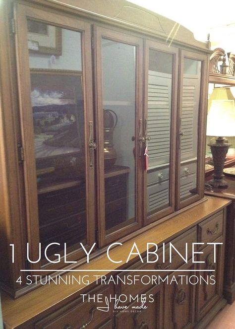 Removing Doors From China Cabinet, Restored Furniture Ideas, Diy Buffet Cabinet, China Hutch Redo, Refinished China Cabinet, Wallpaper On Furniture, Curio Cabinet Makeover, China Cabinet Makeovers, Repurposed China Cabinet