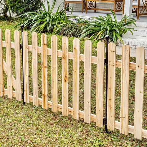 The No Dig Cedar Fence is ideal for temporary fencing without the hassel of digging holes or pouring concrete. Check out our blog for the full install guide! Link in bio . . #makerscorners #growit #diy #gardentips #instagarden #gardenersofinsta #gardentips #garden #herbs #basil #raisedbeds #raisedbedgarden #urbangardening #backyardgarden #nodigfence No Dig Garden Fence, Temporary Fencing, Diy No Dig Fence, How To Extend Fence Height, No Dig Fence, Fence Without Digging Posts, Yardlink No Dig Fence, Cedar Stay Fence, Dig Fence Post Holes