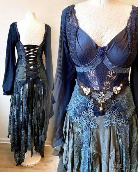 Dark Fairy Fashion, Water Witch Aesthetic Outfit, Sirencore Dress, Sea Witch Outfit Aesthetic, Dark Mermaid Outfit, Dark Mermaidcore Outfit, Dark Mermaid Aesthetic Outfit, Sea Witch Inspired Outfit, Dark Sirencore Outfits