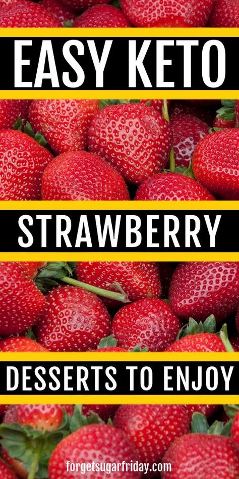 Yes, you can eat strawberries on keto! There are a variety of delicious and easy keto desserts that feature strawberries, from white chocolate mousse to cheesecake to jam and more. If you love strawberries, you will love these low carb strawberry desserts! Strawberry Keto Dessert, Easy Keto Desserts, Strawberry Chicken Salad, Sugar Free Breakfast, Strawberry Scones, Keto Cupcakes, Strawberry Crisp, Keto Chicken Salad, Strawberry Cheesecake Recipe