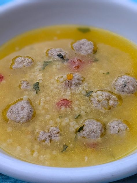 Pastina Soup With Meatballs, Soup Wedding, Tiny Meatballs, Veal Meatballs, Pastina Soup, Italian Foods, Sicilian Recipes, My Grandmother, My Childhood